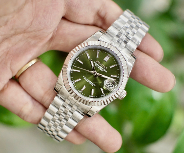 Seiko Mod Datejust 36mm Green Dial