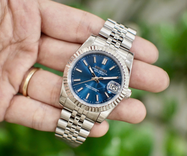 Seiko Mod Datejust 36mm Blue Dial